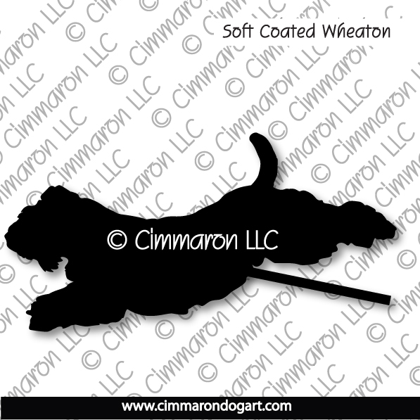 Soft Coated Wheaten Terrier Jumping Silhouette 005