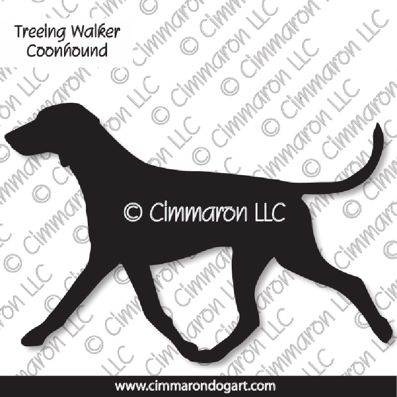 Treeing Walker Coonhound Gaiting Silhouette 002