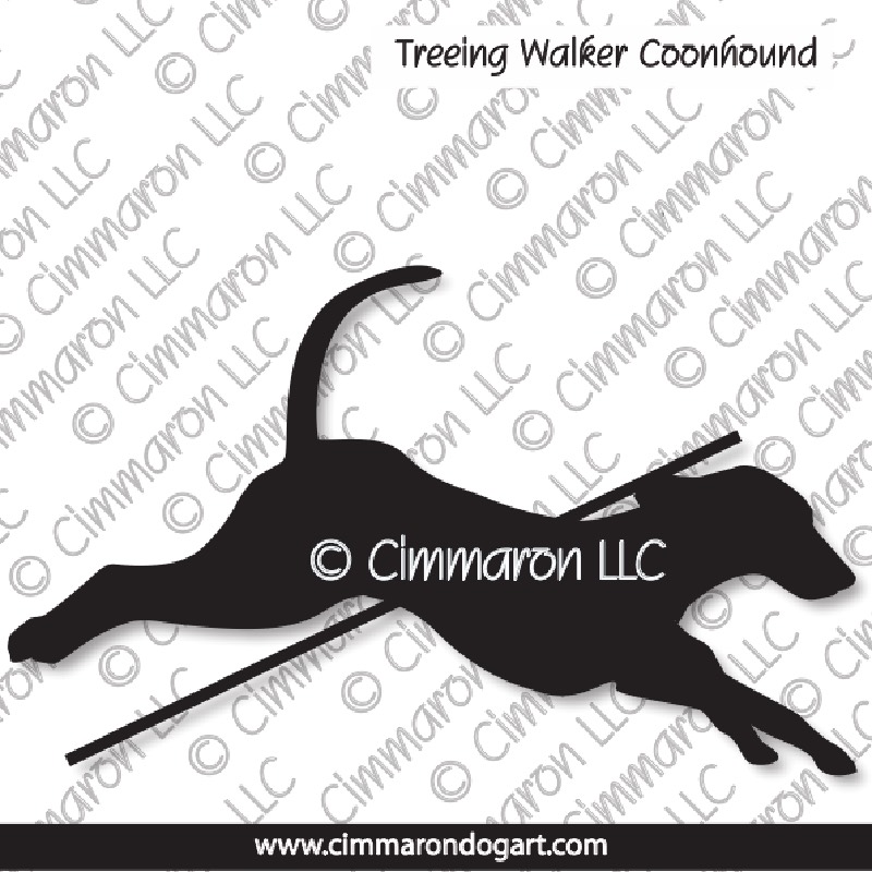 Treeing Walker Coonhound Jumping Silhouette 004