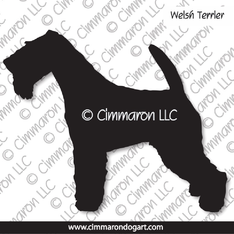 Welsh Terrier Standing Silhouette 002