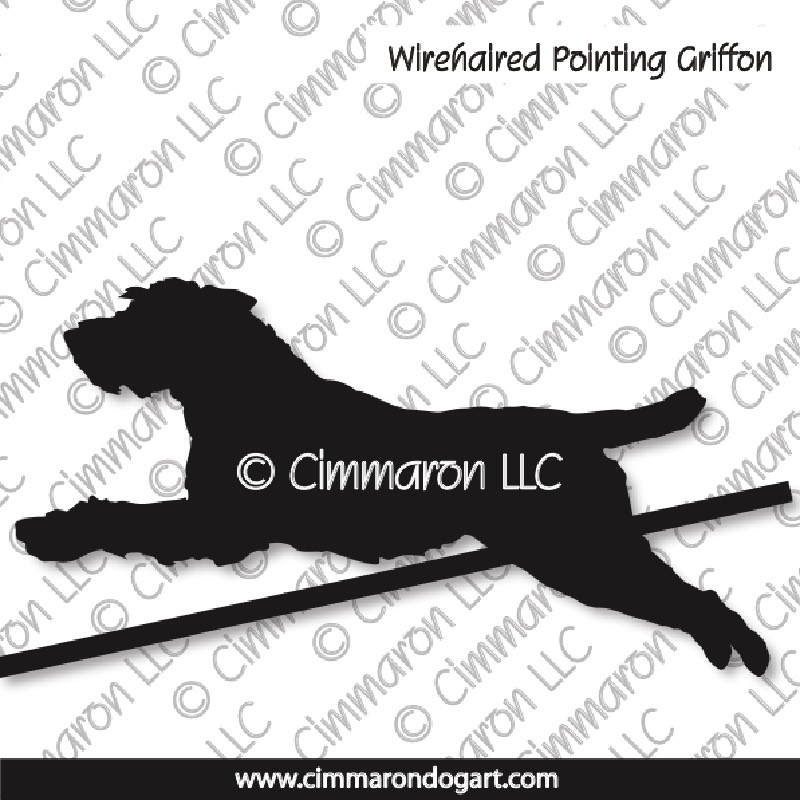 Wirehaired Pointing Griffon Jumping Silhouette 005