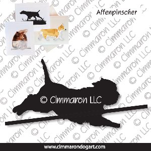 aff-008n - Affenpinscher Docked Tail Jumping Note Cards