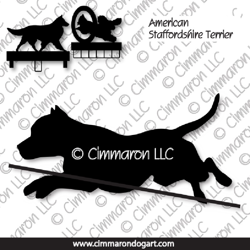 amstaff005ls - American Staffordshire Terrier Jumping MACH Bars-Rosette Bars