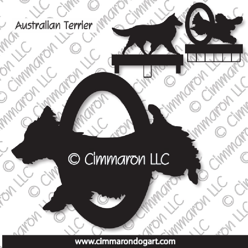 au-ter003ls - Australian Terrier Agility MACH Bars-Rosette Bars