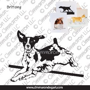 britt011n - Brittany Jumping Line Note Cards