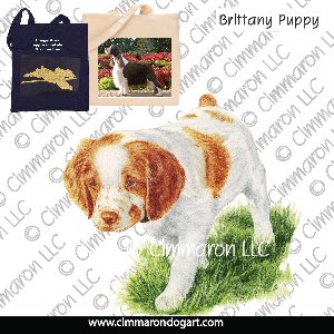 britt023tote - Brittany Puppy On Point Tote Bag