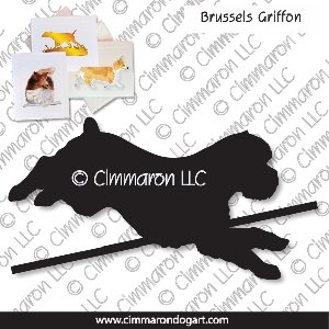 brusgr004n - Brussels Griffon Jumping Note Cards