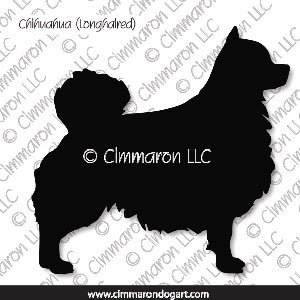 chichi-r-006d - Chihuahua Long Coated Stacked Decal
