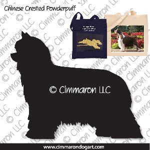 crested-pp005tote - Chinese Crested Powder Puff Tote Bag