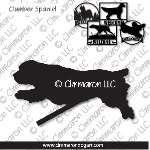 clumber004s - Clumber Spaniel Jumping House and Welcome Signs