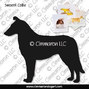 collie-s-009n - Collie Smooth Standing Note Cards