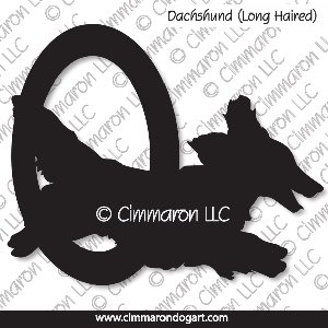 doxie013d - Dachshund Longhaired Agility Decals