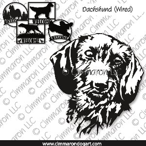 doxie021s - Dachshund Wirehaired Line Drawing Metal Signs