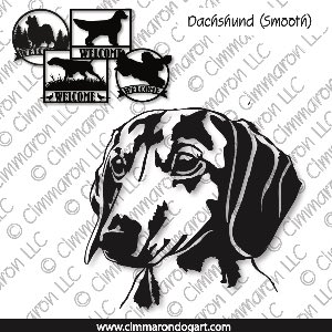 doxie006s - Dachshund Line Head Smooth Metal Signs