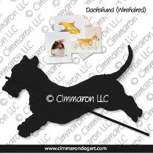 doxie020n - Dachshund Wirehair Jumping Note Cards