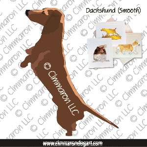 doxie007n - Dachshund Smooth On Two Legs Note Cards