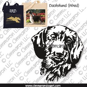 doxie021tote - Dachshund Wirehair Line Drawing Tote Bag