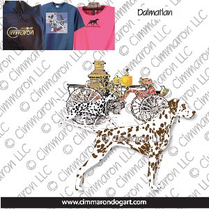 dal011t - Dalmatian Fire Engine-Liver 'N Black Dogs Custom Shirts