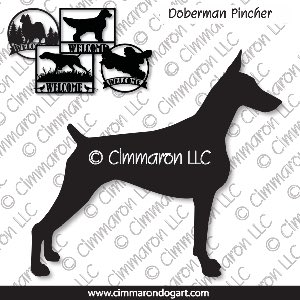 dobe002s - Doberman Standing House and Welcome Signs
