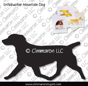 entle002n - Entlebucher Mountain Dog Gaiting Bob Tail Note Cards