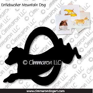entle004n - Entlebucher Mountain Dog Agility Bob Tail Note Cards