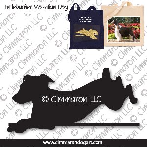entle005tote - Entlebucher Mountain Dog Jumping Bob Tail Tote Bag