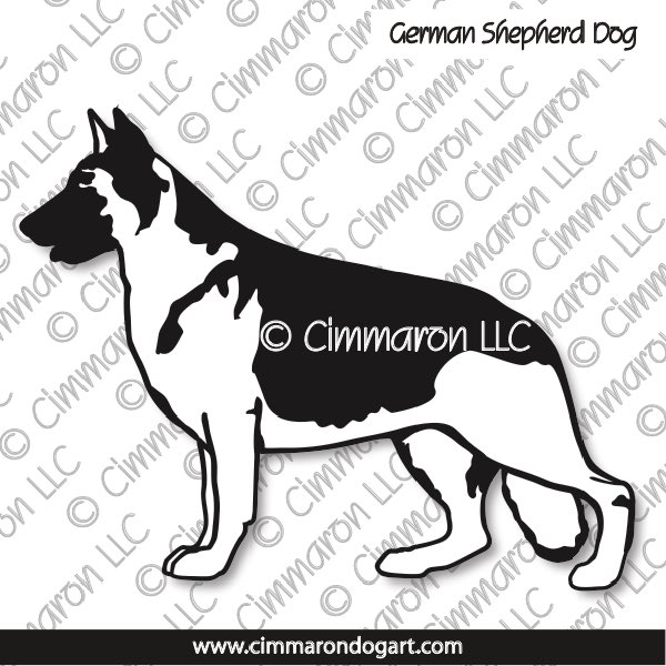 gsd002s - German Shepherd Dog Line Drawing House and Welcome Signs
