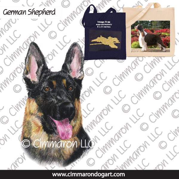 gsd007tote - German Shepherd Dog Portrait Tote Bag