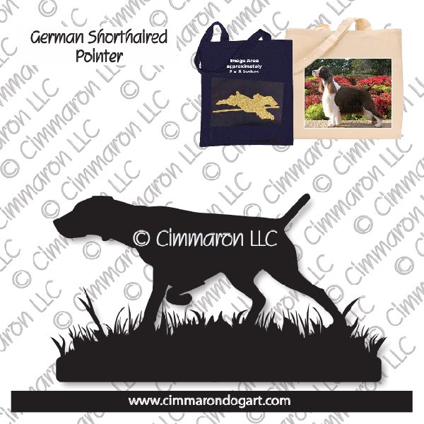 gsp006tote - German Shorthaired Pointer Pointing Tote Bag