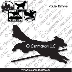 golden006s - Golden Retriever Jumping House and Welcome Signs