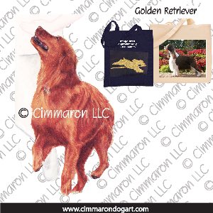 golden013tote - Golden Retriever Heeling Tote Bag