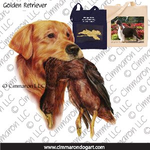golden015tote - Golden Retriever With Duck Tote Bag