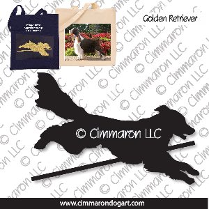 golden006tote - Golden Retriever Jumping Tote Bag
