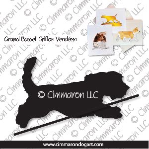 gbgvhd004n - Grand Basset Griffon Jumping Gaiting Note Cards
