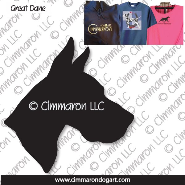 grdane008t - Great Dane Head Custom Shirts