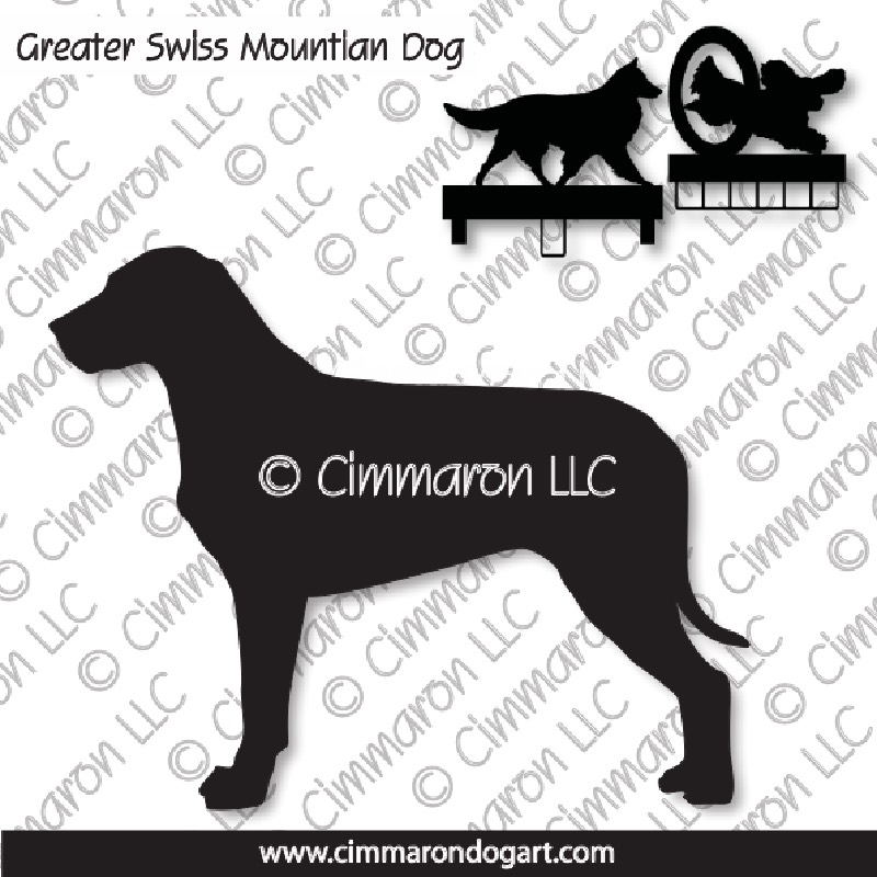 gsmd001ls - Greater Swiss Mountain Dog Stacked MACH Bars-Rosette Bars