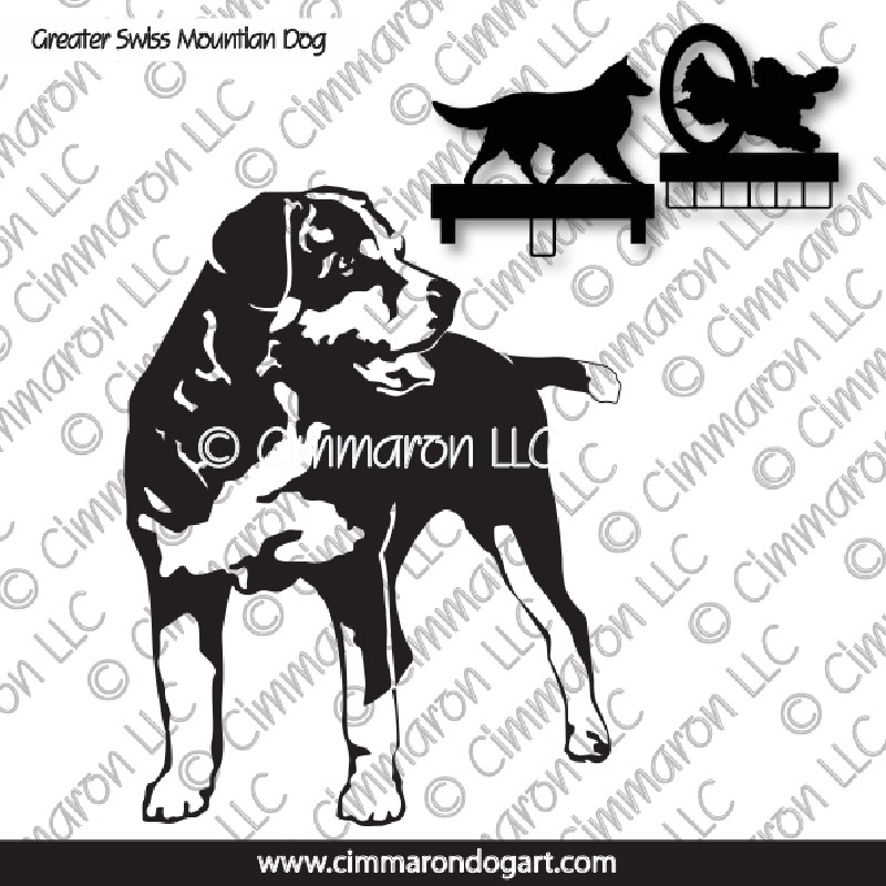 gsmd005ls - Greater Swiss Mountain Dog Standing MACH Bars-Rosette Bars