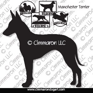 man-ter001s - Manchester Terrier House and Welcome Signs