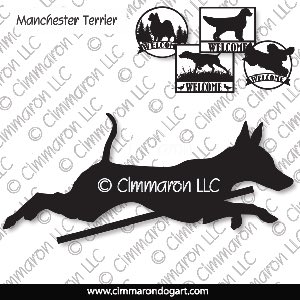 man-ter004s - Manchester Terrier Jumping House and Welcome Signs