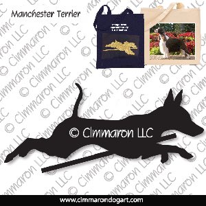 man-ter004tote - Manchester Terrier Jumping Tote Bag