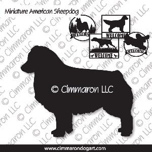 min-amshep002s - Miniature American Shepherd Standing House and Welcome Signs