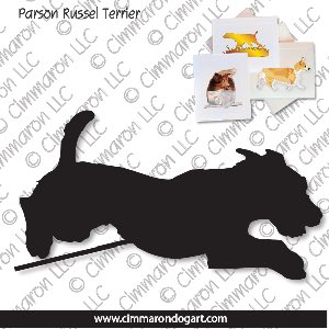 p-russell006n - Parson Russell Terrier Jumping Note Cards