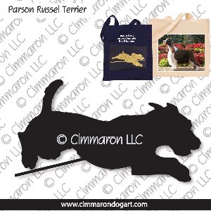 p-russell006tote - Parson Russell Terrier Jumping Tote Bag