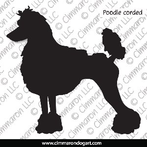 poodle010d - Poodle Corded Decal