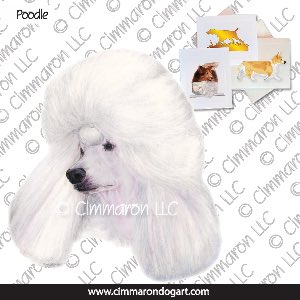 poodle016n - Poodle Portrait Note Cards