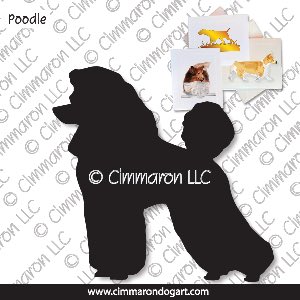 poodle006n - Poodle Puppy Cut Note Cards
