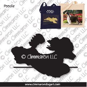 poodle009tote - Poodle Jumping Puppy Cut Tote Bag