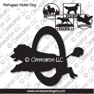 pwd003s - Portuguese Water Dog Agility House and Welcome Signs