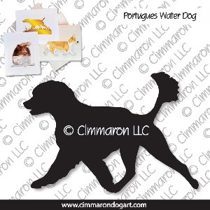 pwd002n - Portuguese Water Dog Gaiting Note Cards
