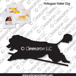 pwd004n - Portuguese Water Dog Jumping Note Cards